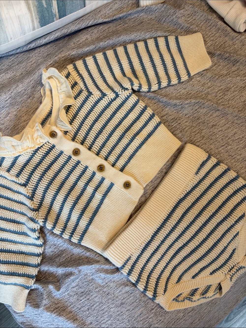 Striped Knit Matching Set - Picture 2 of 3